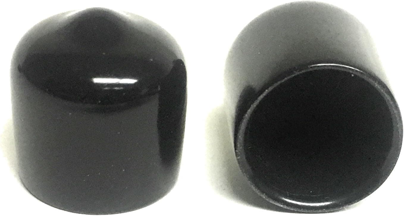 (Pack of 20) 1/2 Inch Round Black Rubber/Vinyl Pipe End Cap Cover .5"