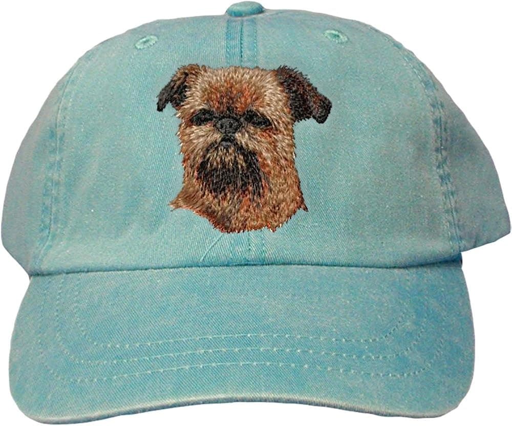 Cherrybrook Dog Breed Embroidered Adams Cotton Twill Caps - Caribbean Blue - Brussels Griffon
