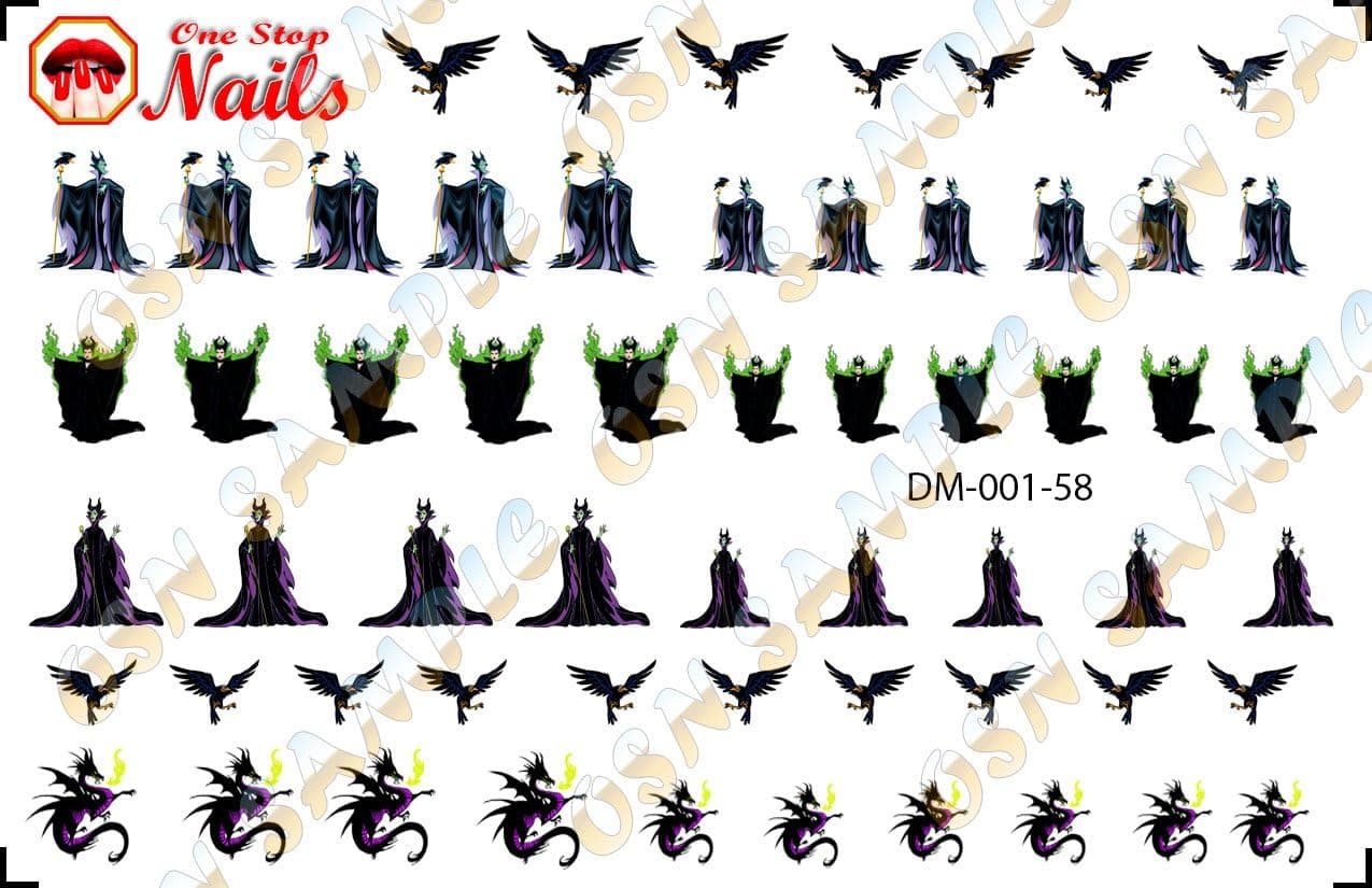 Maleficent Waterslide Nail Decals by One Stop Nails V1A.