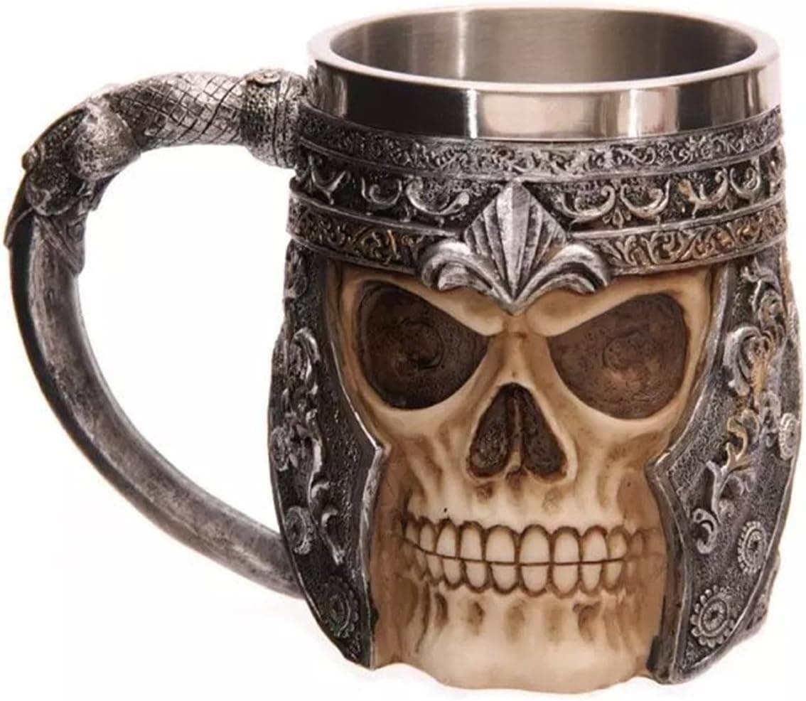 Zebratown 301-400ml Cool Stainless Steel Mug Cups Skull Beer Stein Tankard Skulls