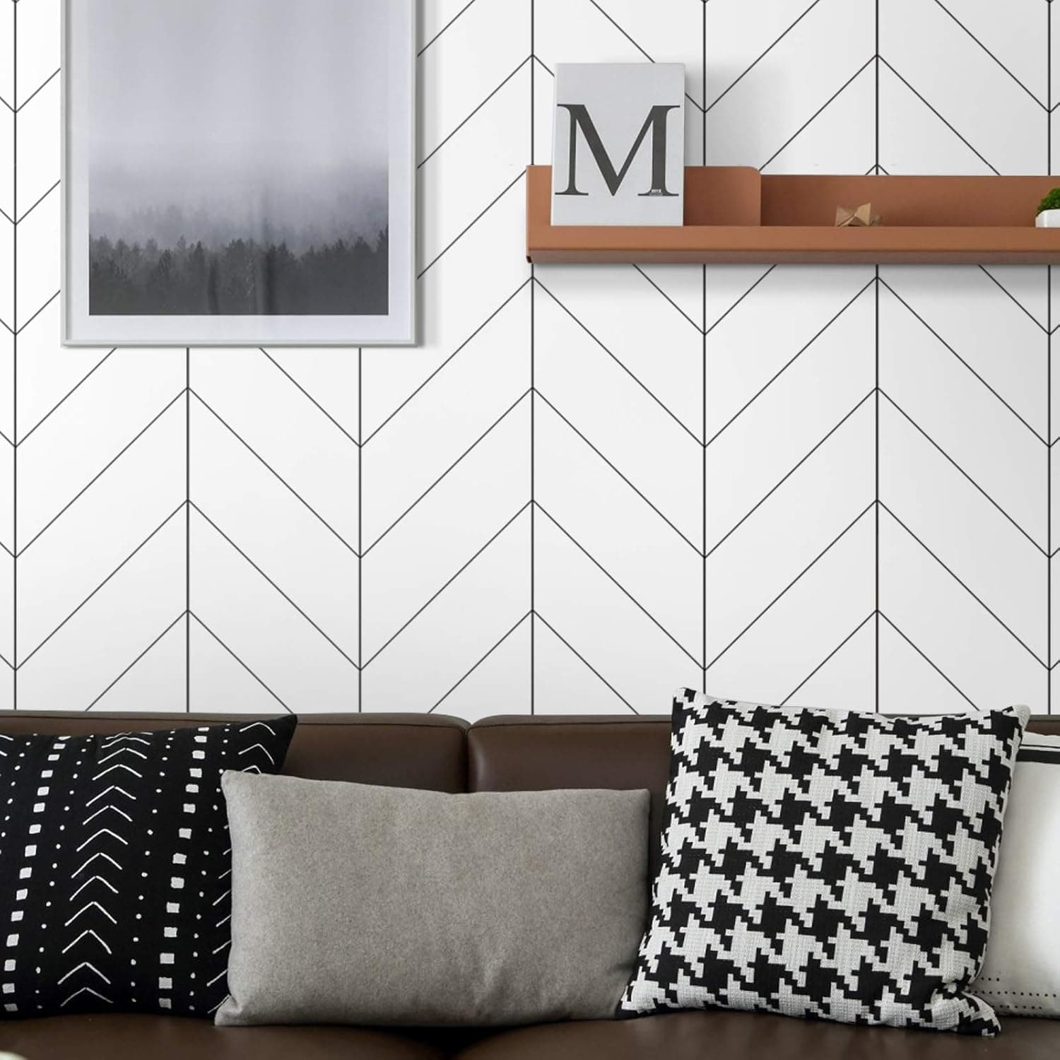 LXCREAT Peel and Stick Wallpaper Stripe Removable Wallpaper 17.71 in X 236 in Black/White Self Adhesive Wallpaper Modern Durable for Home Decoration Old Furniture Renovation