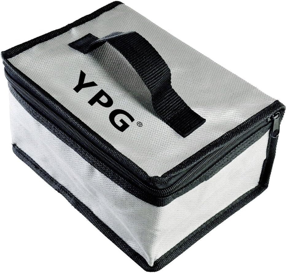 GARTT YPG Fireproof Explosionproof Lipo Battery Safe Bag for Battery Charging and Storage, Large Space Highly Sturdy Zipper Safety Pouch Sack(215x150x110mm)