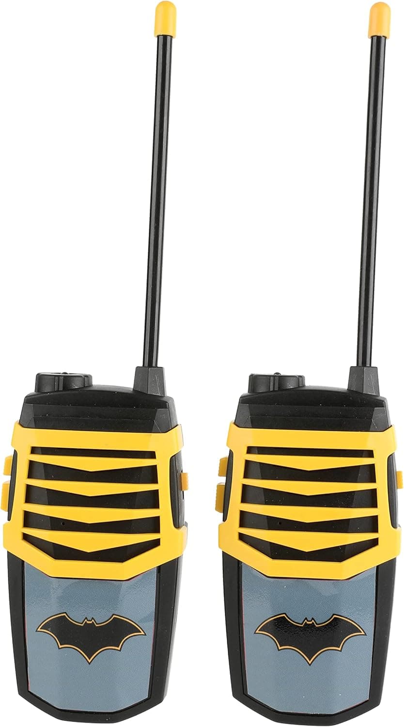 Batman Night Action Molded Walkie Talkies for Kids WT2-01082 | Safe and Flexible Antenna, 1000ft Range, Easy-to-Use Power Switch, Belt Clip, Pack of 2, Stylish Appearance, 2-Pack