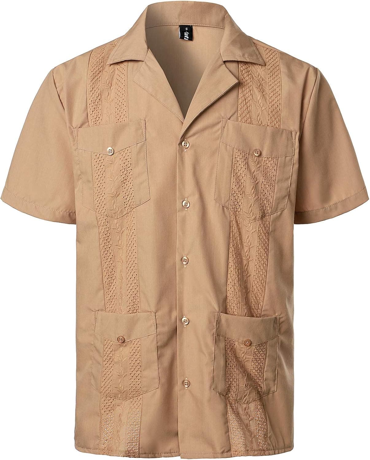 VATPAVE Mens Short Sleeve Button Down Cuban Guayabera Shirts