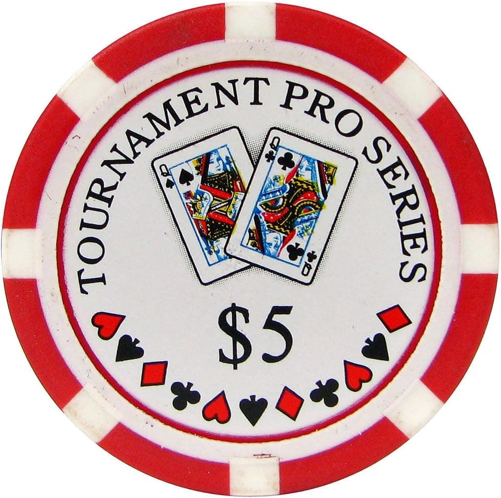 Trademark Poker Phil Hellmuth Junior Tournament Pro Series 5 Dollars Poker Chips (Set of 50), Red