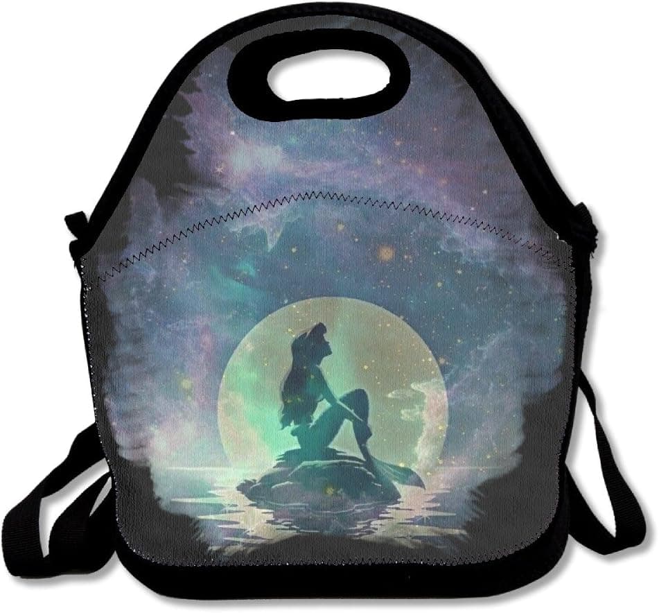 Galaxy Mermaid Sunset Lunch Tote Insulated Reusable Picnic Lunch Bags Boxes For Men Women Adults Kids Toddler Nurses