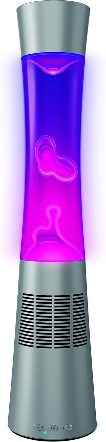 Sharper Image Motion Lamp with Bluetooth Speaker 17.5" Classic Retro Style (Pink)