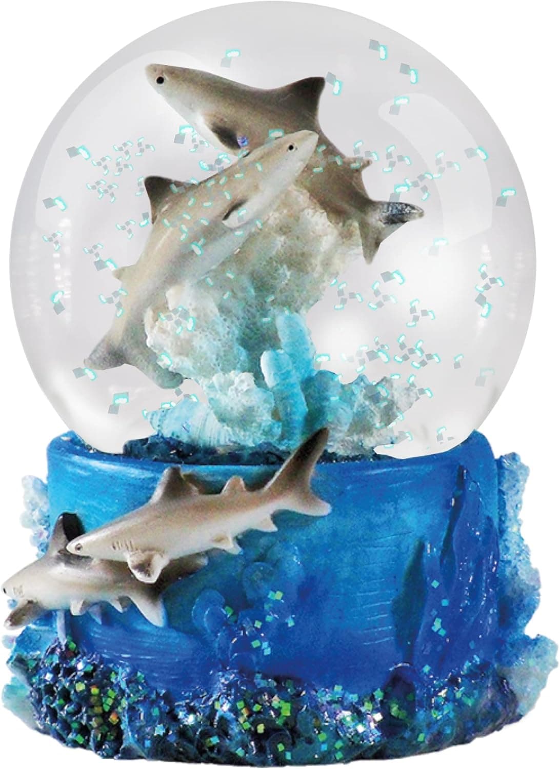 Water Globe - Shark from Deluxebase. Shark Snow Globe with Resin Figurine and Moulded Base. Great home globe decor, ornaments and gifts.