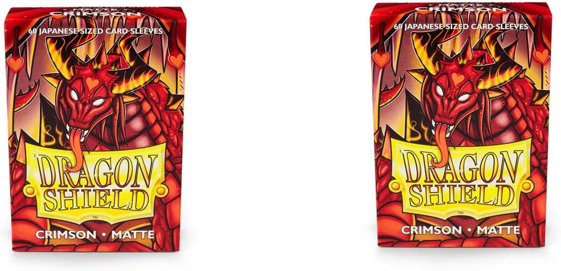 2 Packs Dragon Shield Matte Mini Japanese Crimson 60 ct Card Sleeves Value Bundle!