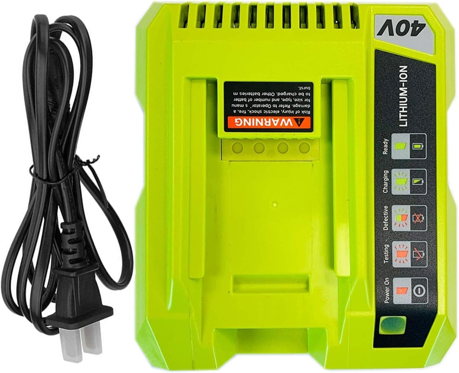 Replace for Ryobi OP401 40V Lithium-Ion Battery Charger Compatible with OP4015 OP4026 OP4030 OP4040 OP4050 Batteries