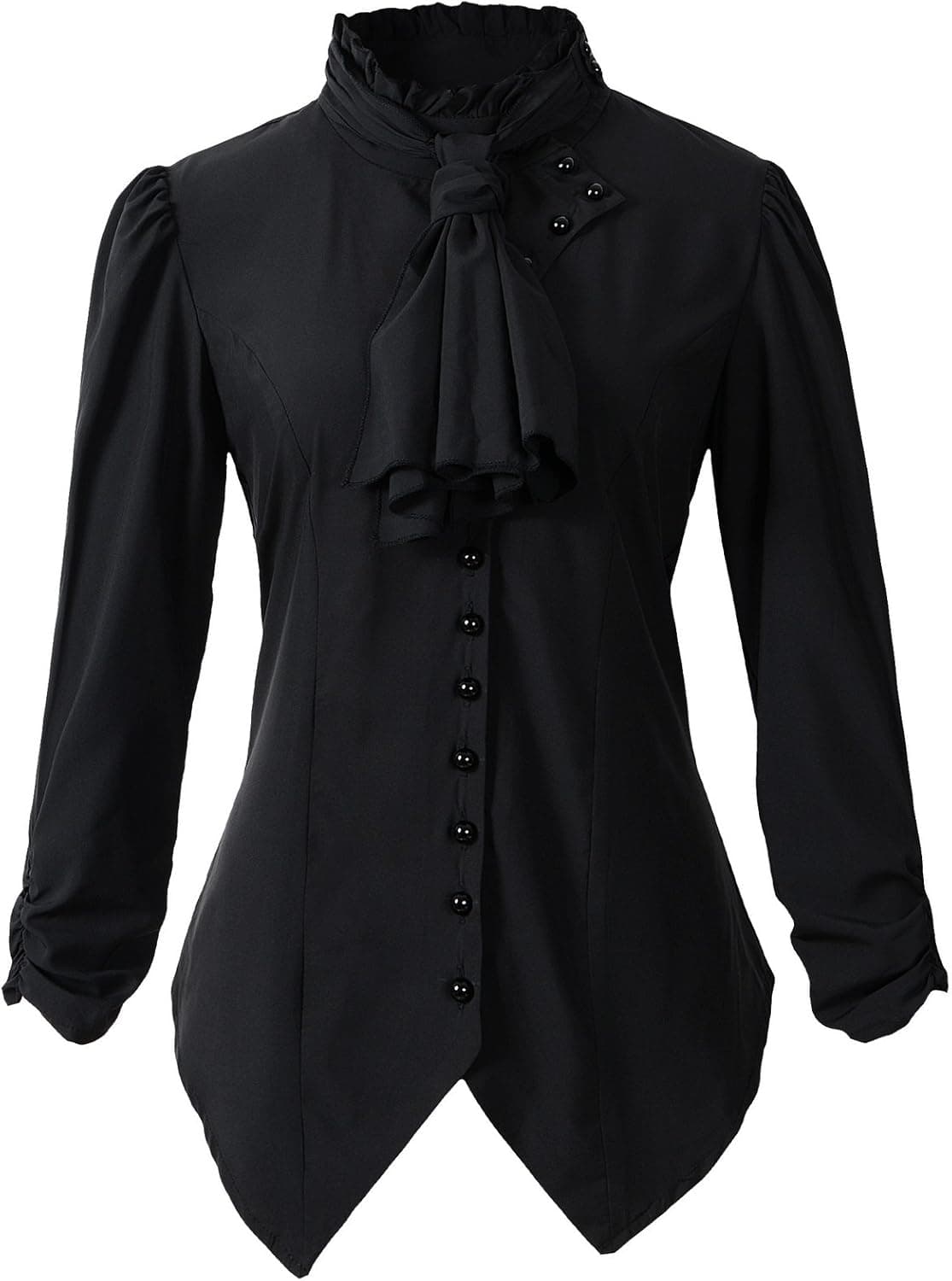Womens Gothic Victorian Steampunk Ruffle Vamp Renaissance Pirate Blouse Shirt Top