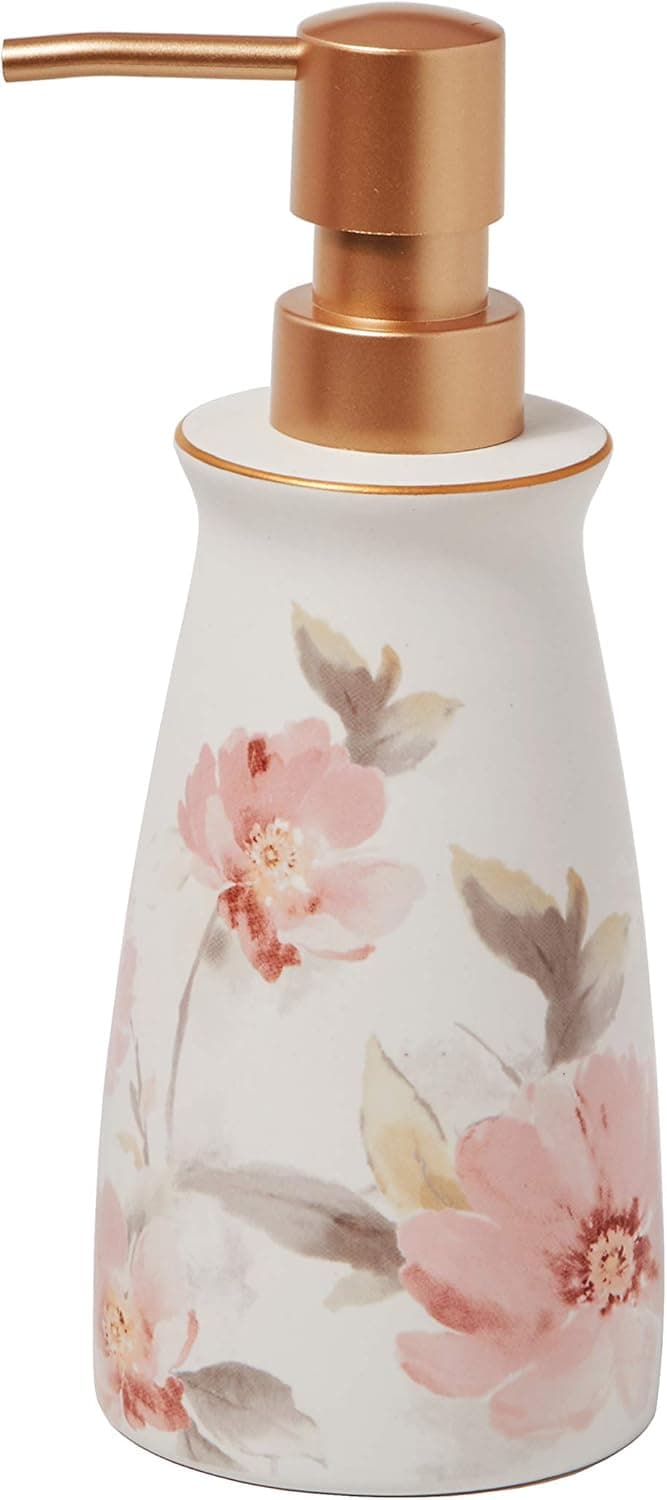 SKL Home Saturday Knight Misty Floral Soap Dispenser, Pink/Multicolored
