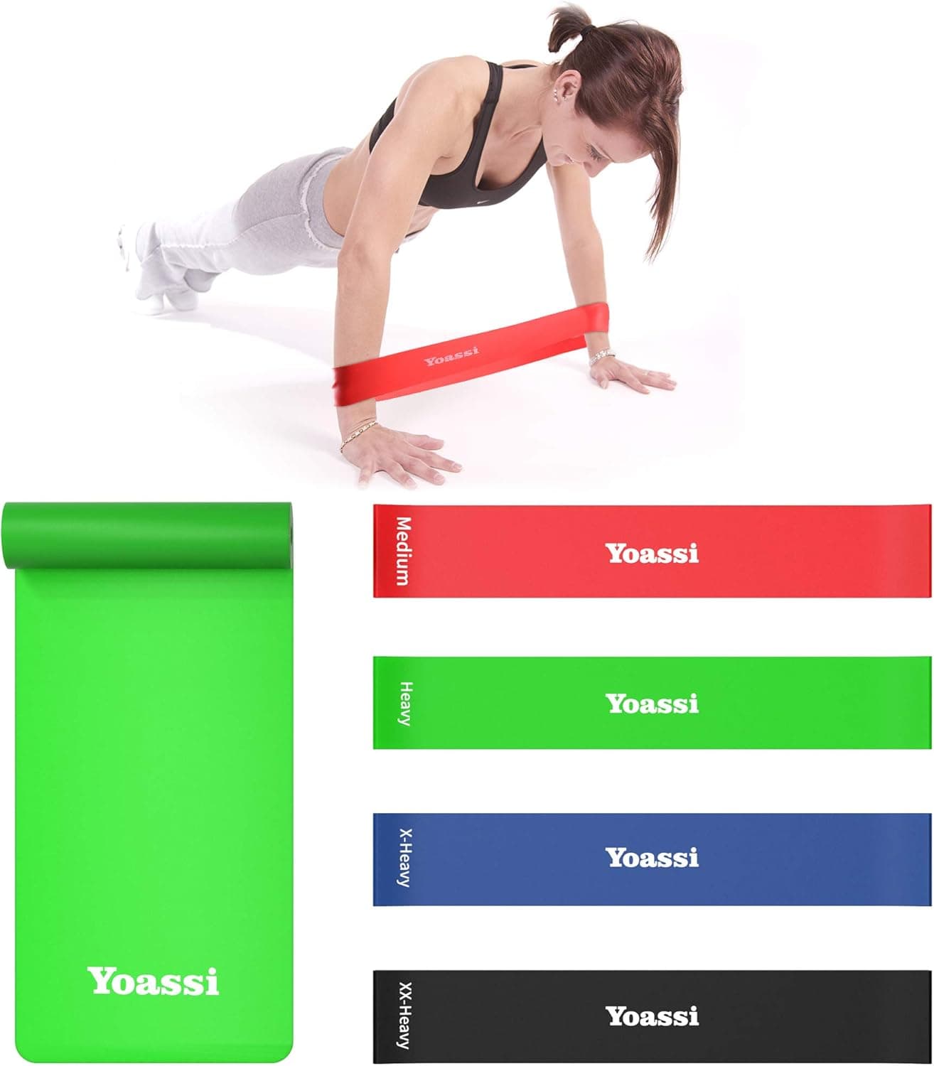 Yoassi Resistance Bands Exercise Loops Set - FDA Registered Thicker Workout Bands Stretch Bands for Legs Butt Glutes Yoga Fitness Physical Therapy Home Equipment Training for Women Men, Set of 5