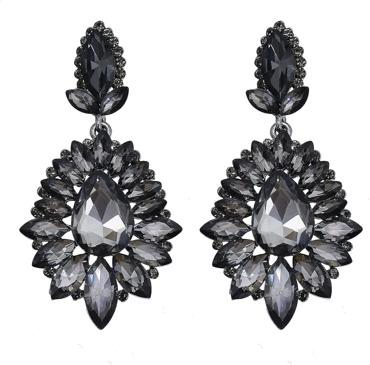 idealway Crystal Rhinestone Dangle Earrings For Women Wedding Jewelry Luxury Chandelier Drop Earring