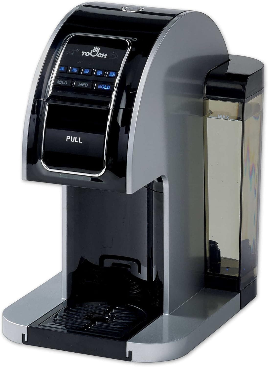 Touch Choice Single Serve Coffee Brewer - Silver Coffee Maker with Full K-Cup Pod Compatibility & Rapid Brew Technology - T414S