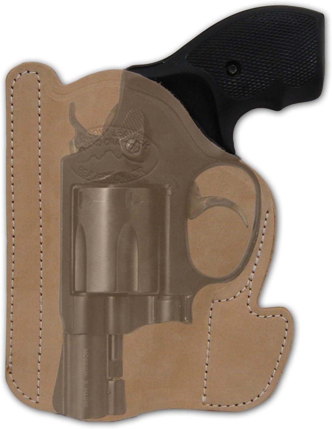 Barsony New Natural Tan Leather Pocket Holster for 2", Snub-Nose .38 .357 Revolvers