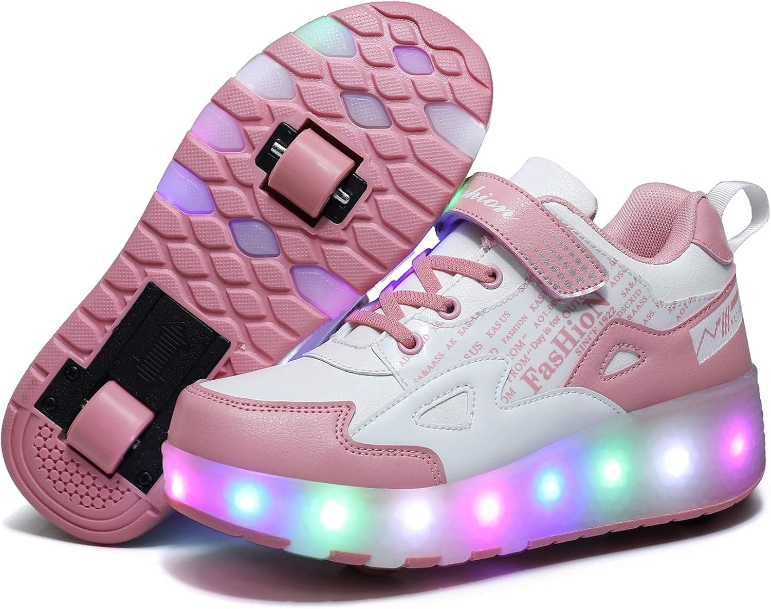HHSTS Kids Shoes with Wheels LED Light Color Shoes Shiny Roller Skates Skate Shoes Simple Kids Gifts Boys Girls The Best Gift for Party Birthday Christmas Day