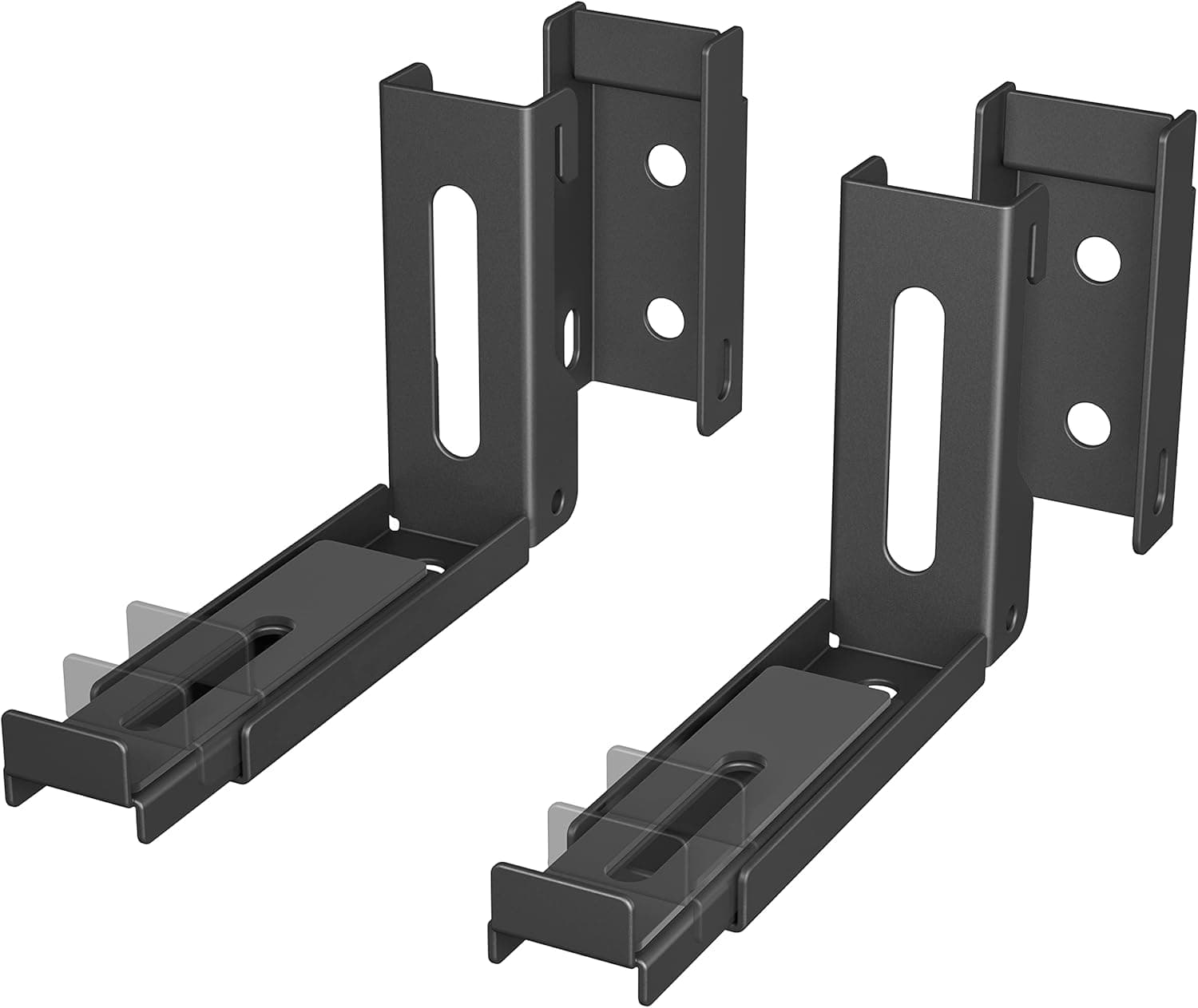 USX MOUNT Universal Soundbar Wall Mount Brackets, Depth Adjustable 3.5-6.1‘’ Sound Bar Mounting Bracket for Most of Soundbars Up to 13.2 Lbs, Removable and Lockable No-Slip Hooks（XAS006）