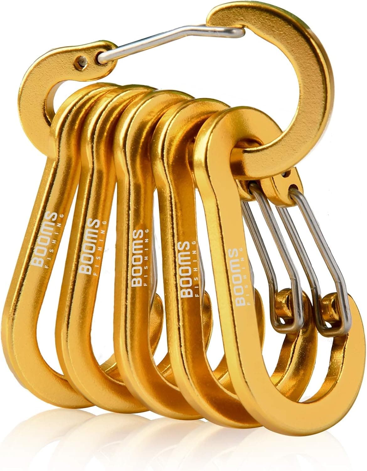 Booms Fishing CC1 Multi-Use Carabiner Clip, 6 Pack Small Caribeener Clips, Mini Keychain Caribeaner Clip 2 inch, Aluminum D Ring Carabiners, Multi-colored