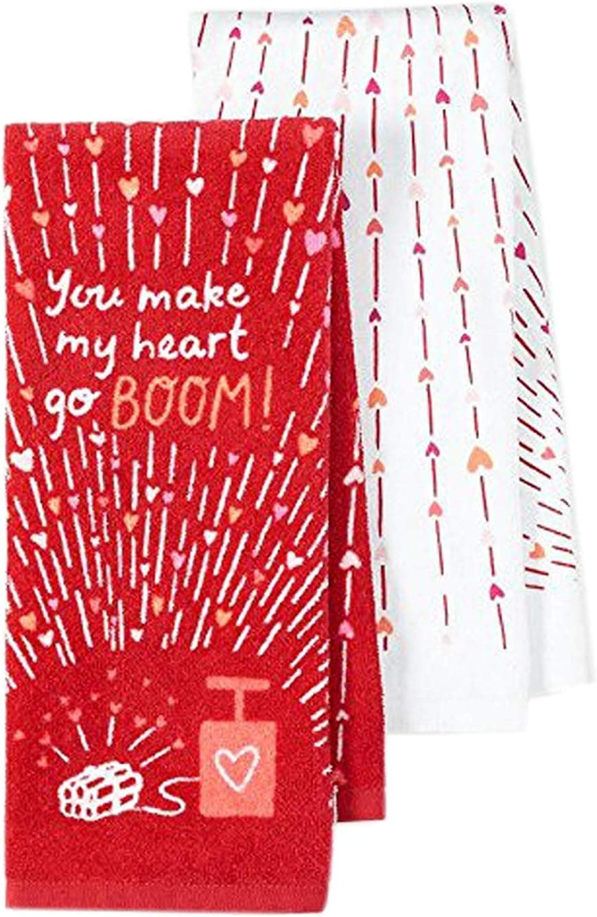 Celebrate Valentine's Day Together Hand Towel (You Make My Heart Go Boom)