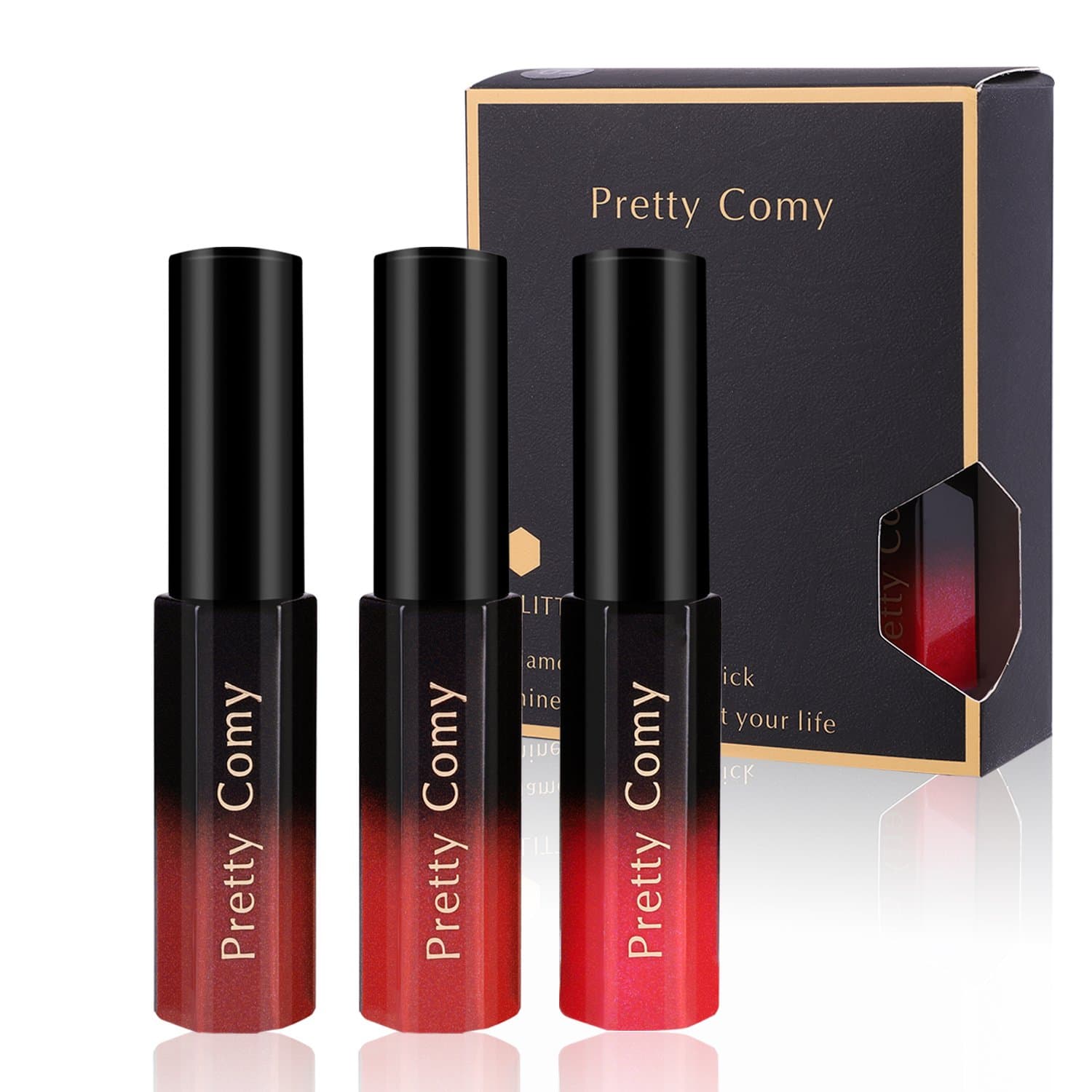 Matte to Glitter Lipgloss - Shine Degree Depend On How You Play It - Waterproof Shimmer Lipstick by Pretty Comy