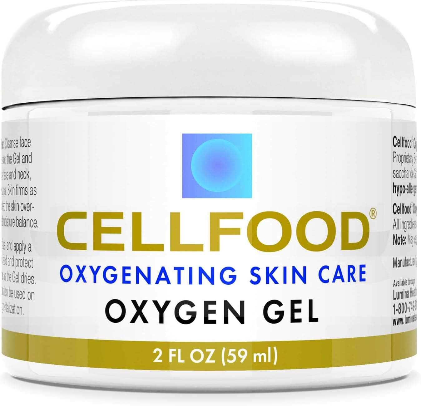 Cellfood Oxygen Gel, 2 fl oz - Nutrient Rich - Provides Moisture & Protection, Decreases Appearance of Fine Lines - Aloe Vera, Lavender Blossom Extract, Cellfood & Glycerine - Hypoallergenic, Non-GMO