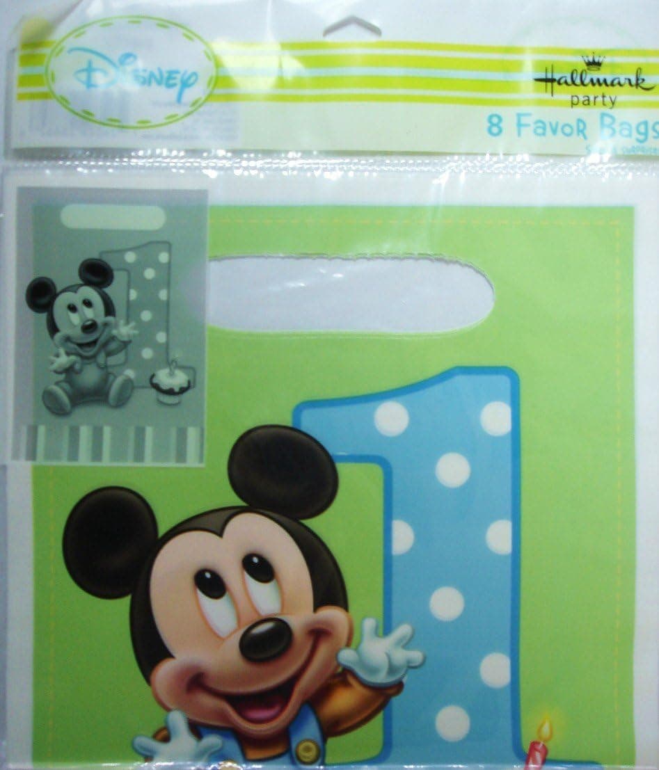 Hallmark Mickey's 1st Birthday Treat Bags (8) Party Supplies