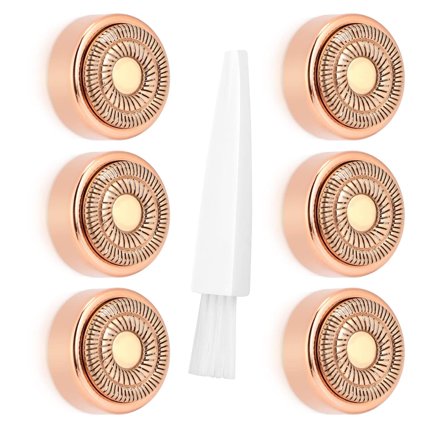 Facial Hair Remover Replacement Heads Generation 2, Double Halo Replacement Heads for Finishing Touch Facial Hair Removal for Women, 18K Gold-Plated Replacement Heads for Facial Hair Remover (6 PCS)