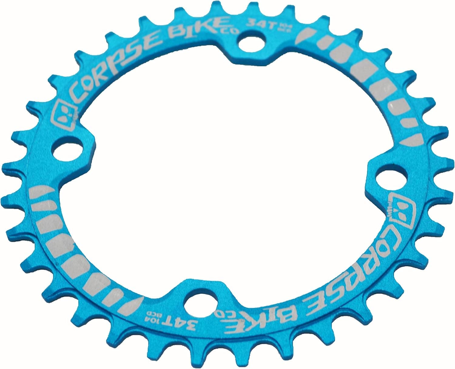 Corpse Bike Co. Tooth Extractor MTB Narrow-Wide Mountain Bike Chainring 104 bcd 4-Bolt Pattern 32t 34t 36t 38t 7075-T6 Aluminum 8/9/10/11/12 Speed