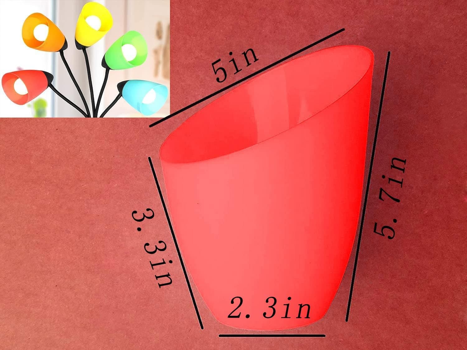 2 Pack Plastic Lampshade, 5.7 inch High, 4.1 inch Diameter, 1.65 inch Fitter, Replacement Plastic Lamp Shade for LED Floor Lamp [red]