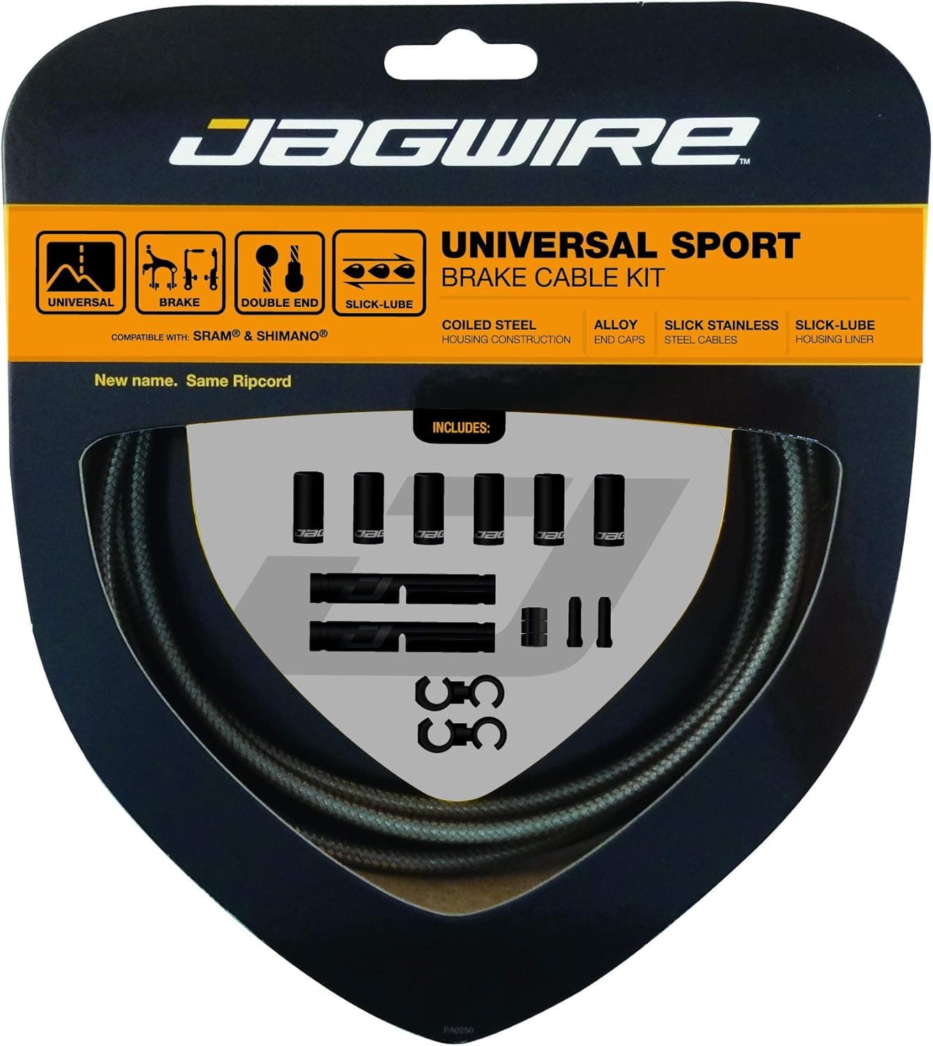 Jagwire - Universal Sport DIY Brake Cable Kit | for Road and MTN Bike | SRAM and Shimano Compatible | Carbon Silver