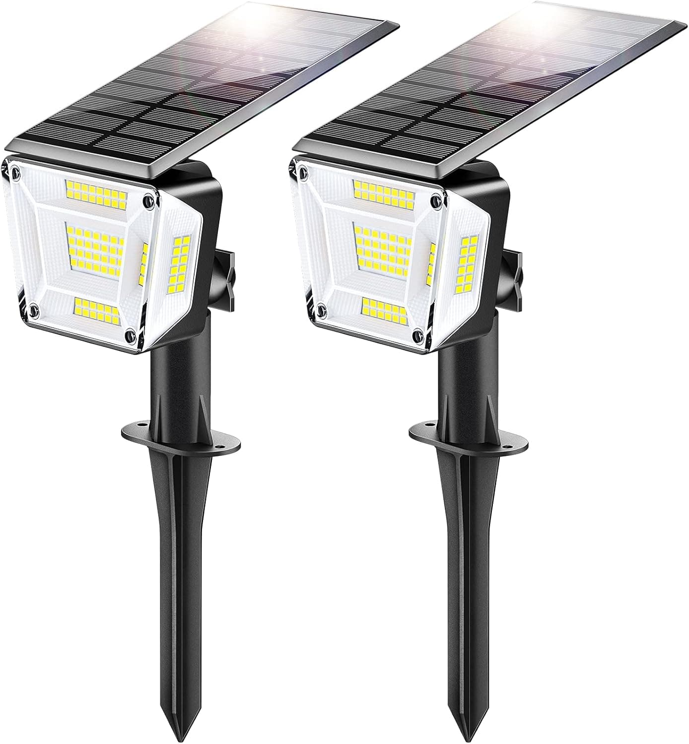 Merece home Solar Spot Lights Outdoor 96 LED Solar Landscape Spotlights IP65 Waterproof 2 in 1 Adjustable Solar Outdoor Garden Lights for Yard Backyard Walkway Driveway Trees (Cold White, 2 Pack)