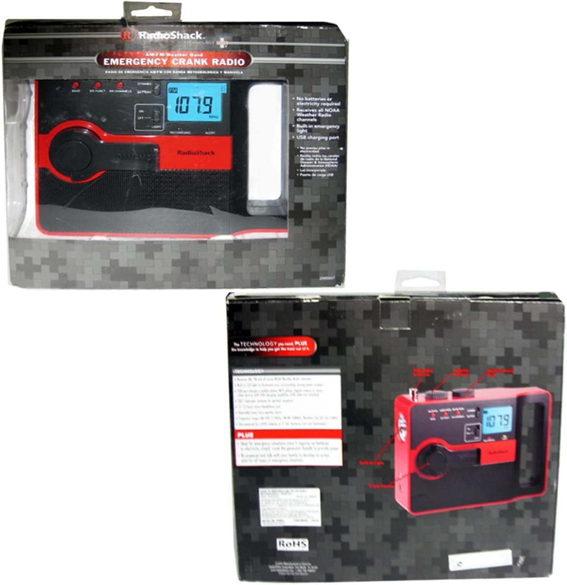 RadioShack® Emergency AM/FM/WX Crank Radio (Red)