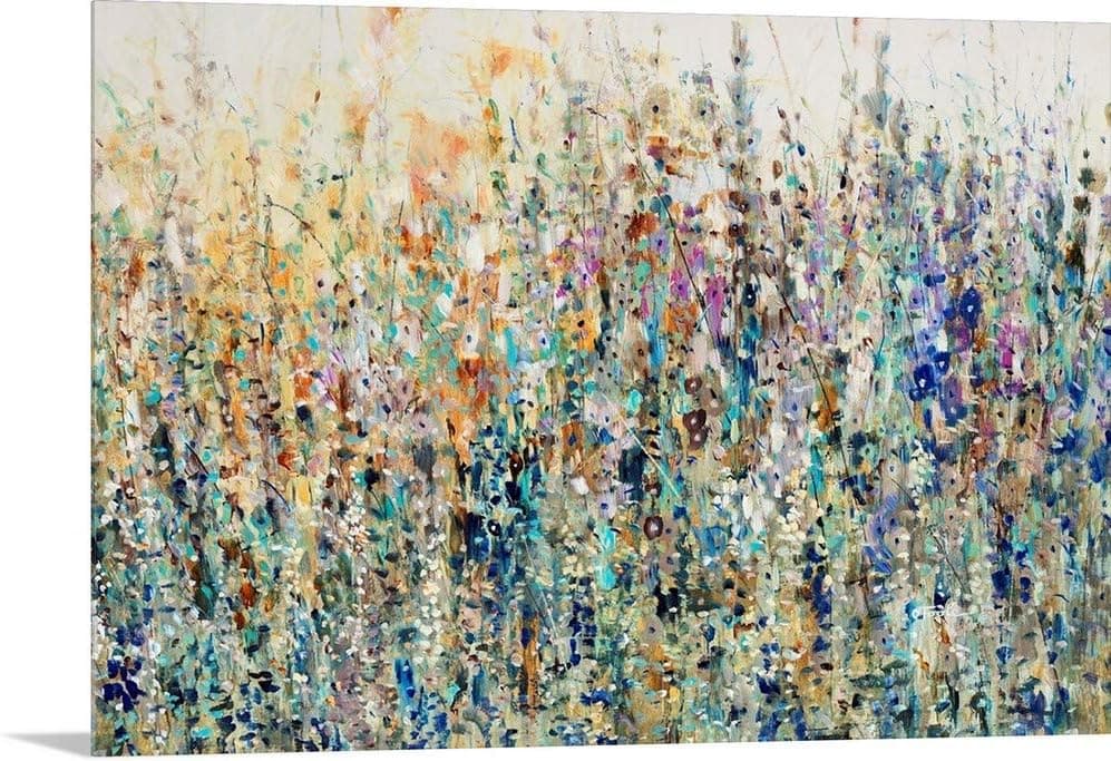 GREATBIGCANVAS Thicket Wildflowers by Tim O’Toole, Metal Floral Home Décor – Botanical Wall Art Print for Kitchen – Painting for Living Room or Bathroom, 36"x24"