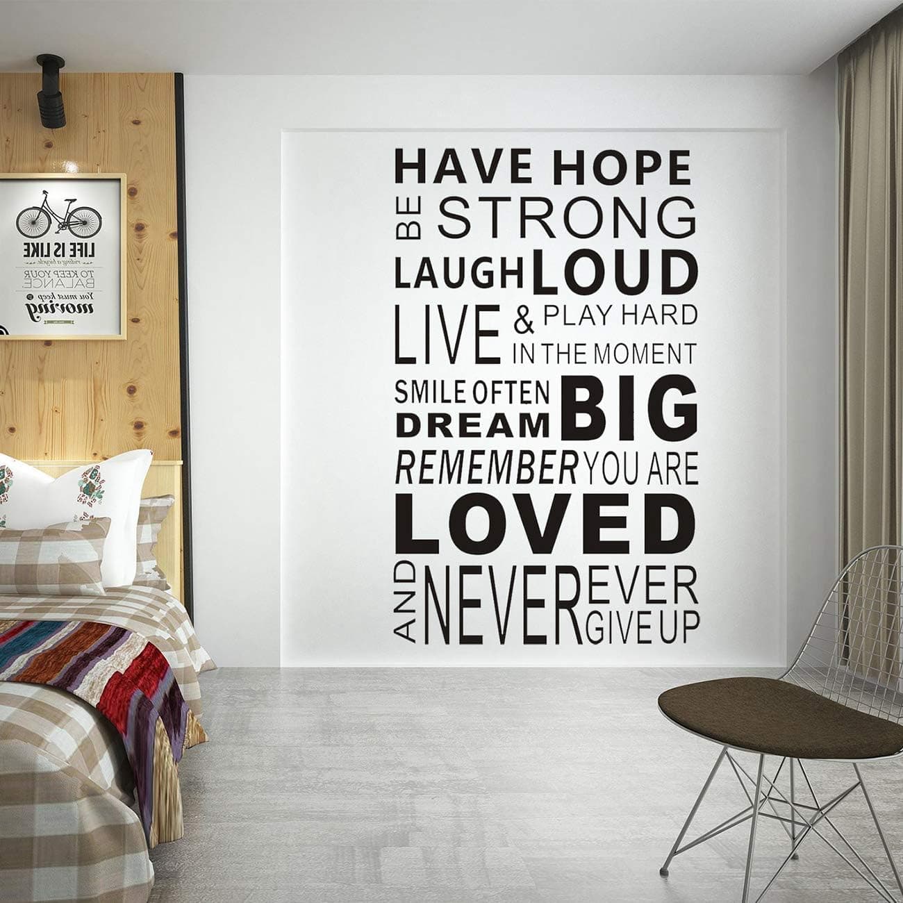 COLEEY Inspirational Wall Decals Quotes,Have Hope Be Strong,Word Wall Sticker Quotes,Lauhg Loud,Motivational Wall Decal,Family Inspirational Wall Art Sticker Vinyl Wall Mural Paint Decor (Have Hope)