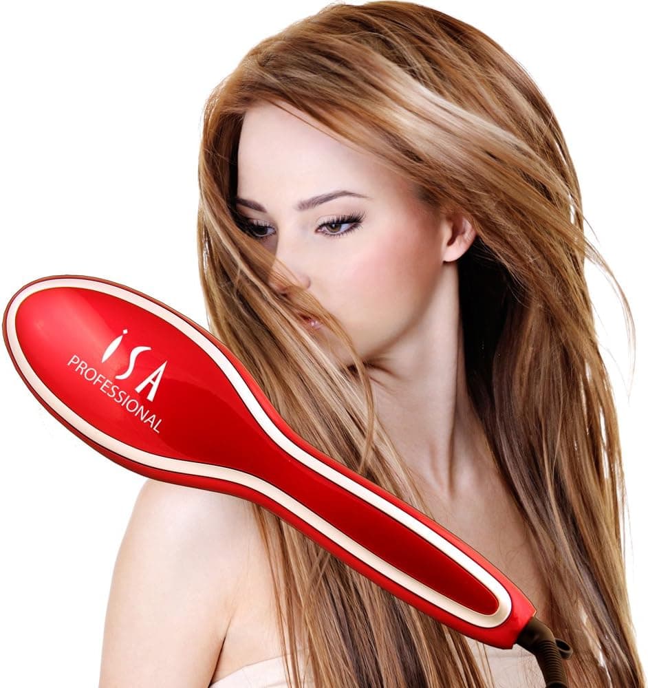 ISA Professional Original Digital Hair Straightening Brush Straightener