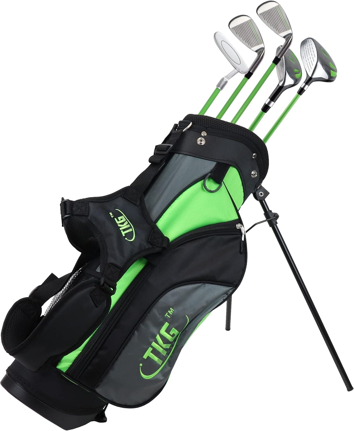 TKG Sports Youth Golf Clubs Set, Kids Golf Set Includes Kids Golf Clubs, Golf Stand Bag, Golf Bag Rain Cover, Glove, Towel, Tees, and Golf Balls, Junior Golf Clubs for Boys and Girls