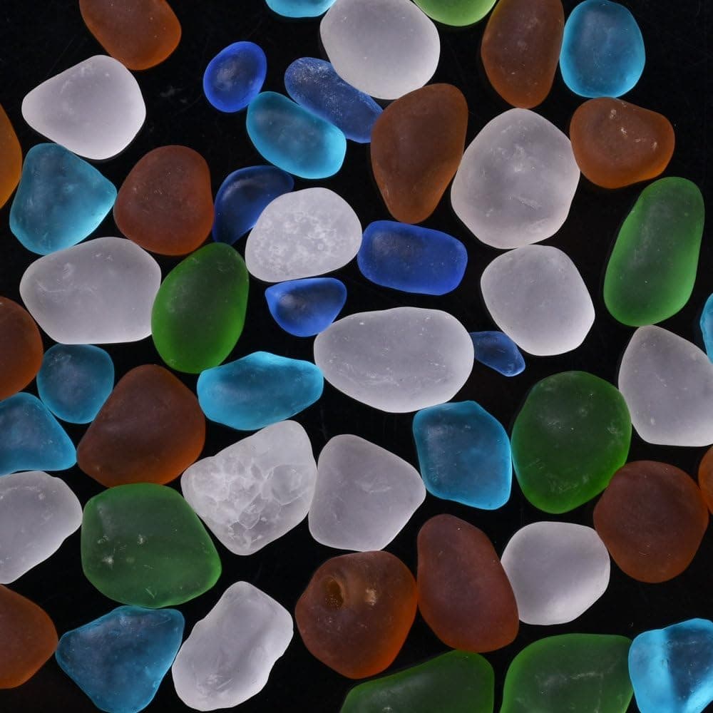100g/lot 1-9mm Faux sea Glass Beads,Frosted Glass,Bulk Sea Glass,1-3mm