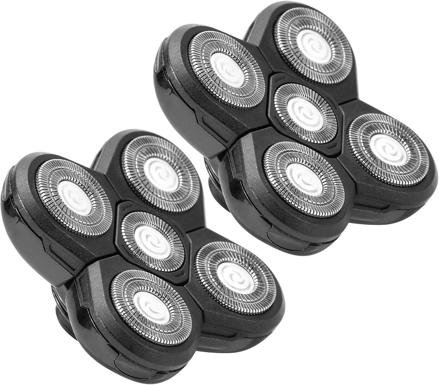5 Heads Beard Cutter Replacement Blade, Electric Razor Shaver Head Replacement Heads for Electric Razors Head Shaver for Men (Black,Size:2pcs)