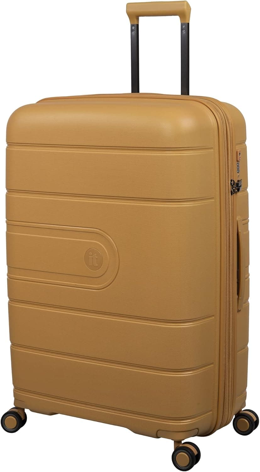 it luggage Eco Tough 30" Hardside Checked 8 Wheel Expandable Spinner, Honey Gold