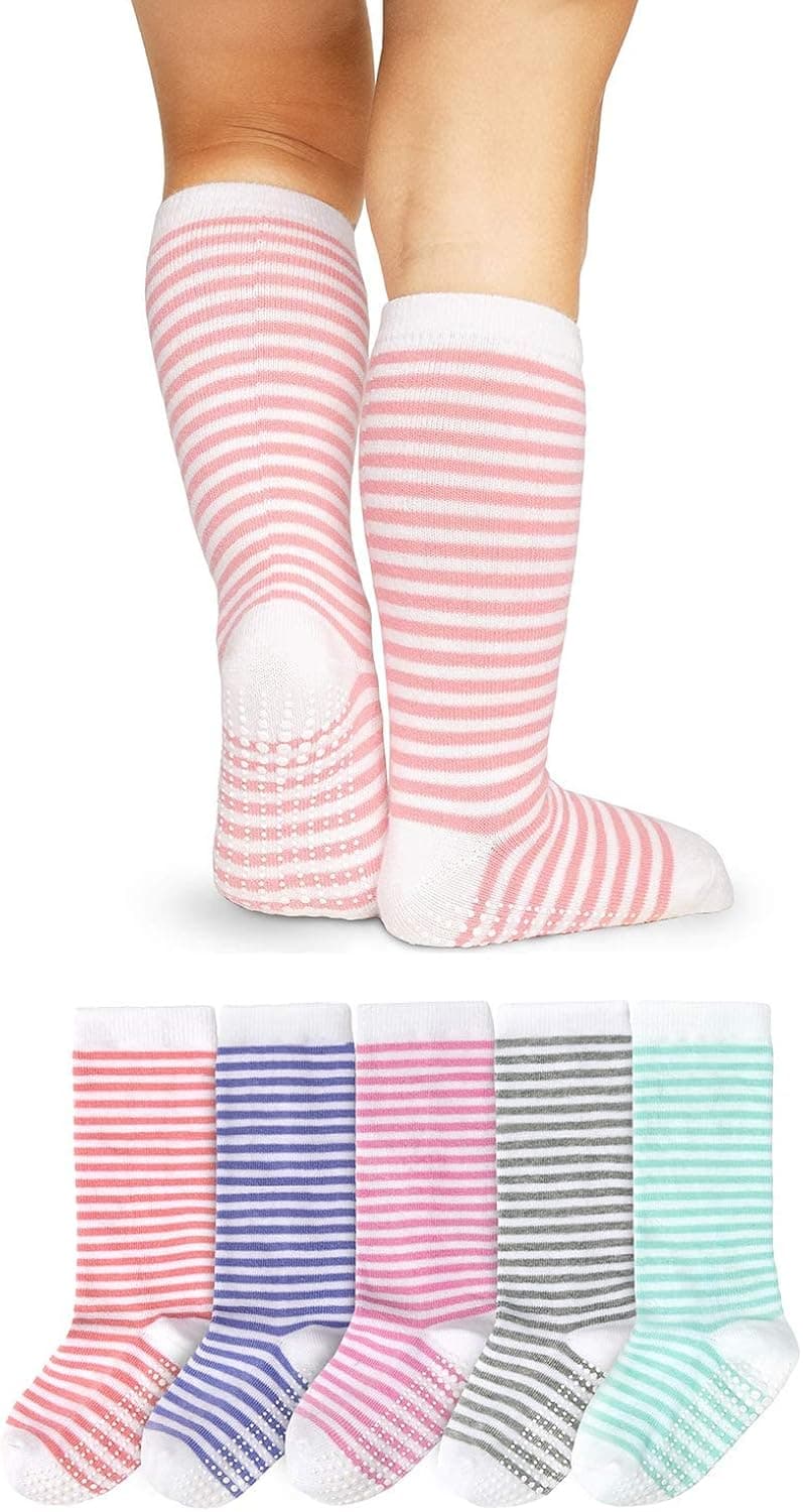 LA ACTIVE Knee High Grip Socks - Cozy Warm Socks - Baby Toddler Infant Kids