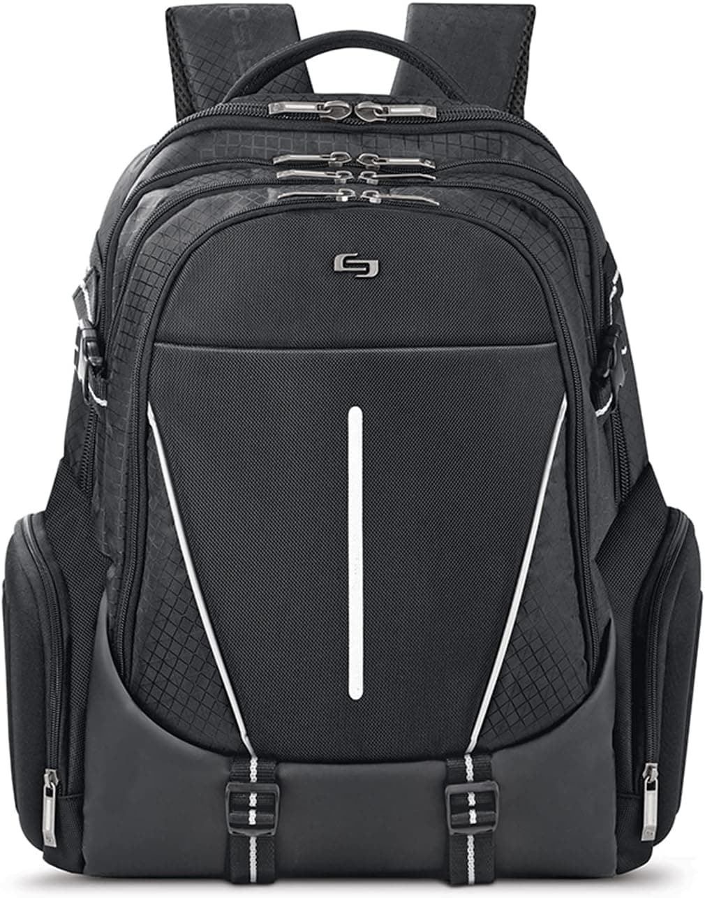 Solo Rival 17.3 Inch Laptop Backpack with Hardshell Side Pockets, Black