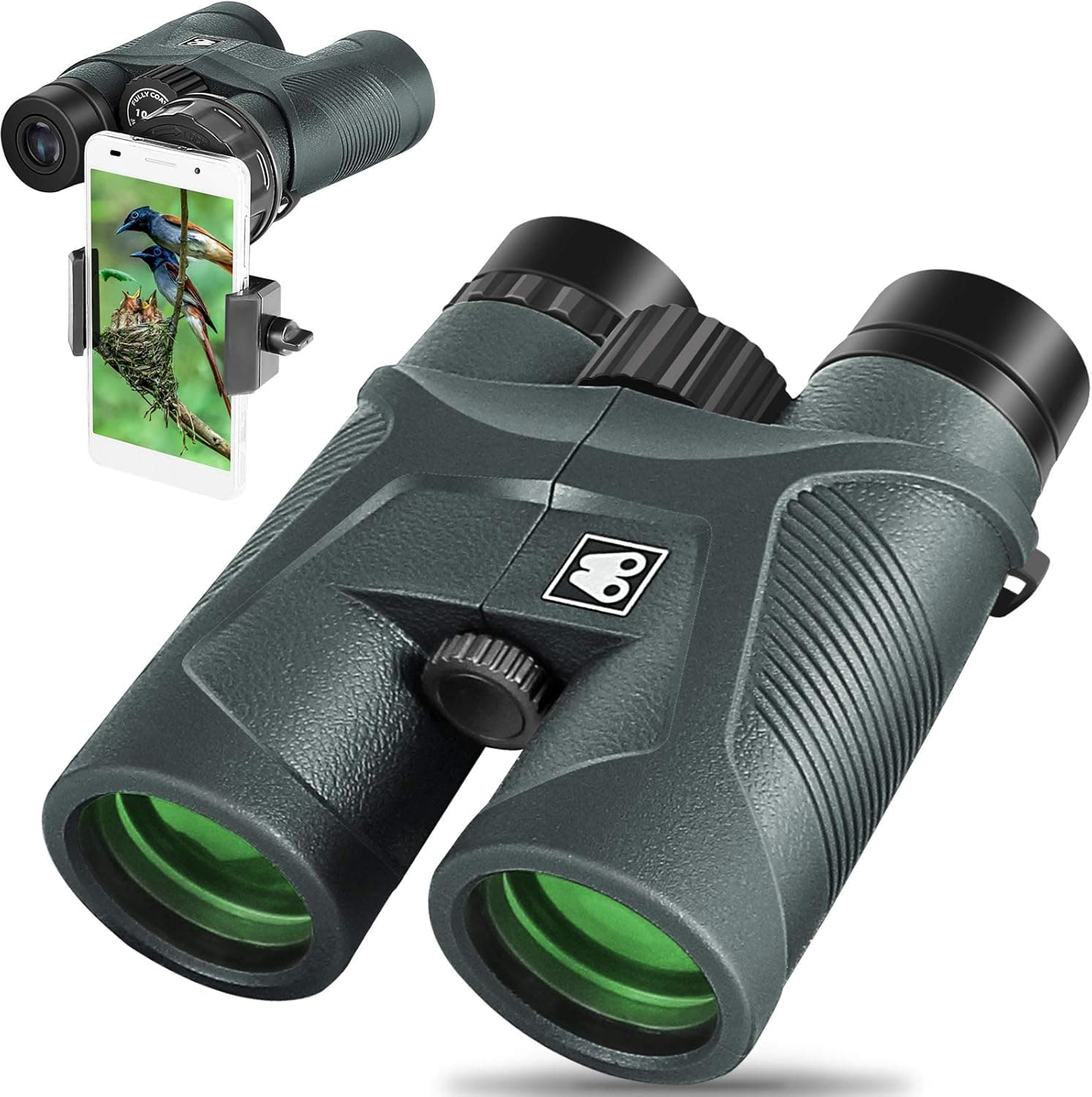 Sarblue 10x42 Binoculars for Adults with Smartphone Adapter, BAK4 Prism and FMC Lens, HD Professional Binoculars for Bird Watching Travel Stargazing Hunting Wildlife Watching Outdoor Concerts Sports