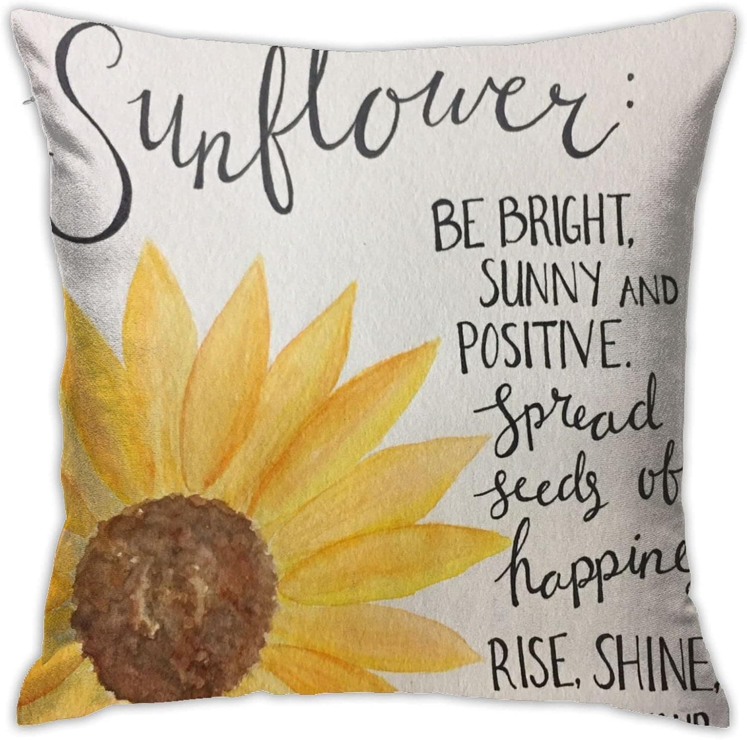 Decorative from A Sunflower Print 18"X 18"Inch Polyester Pillow Cases Home Decor Decorations Square Soft Throw Pillow Covers for Car Bed Bedroom Sofa