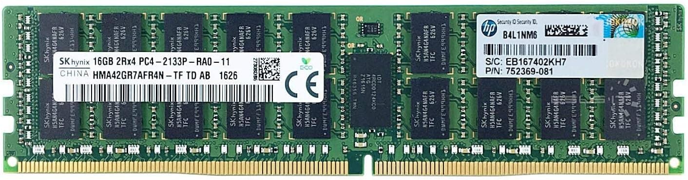 Hynix 16Gb (1X16gb) DDR4 PC4-17000 2133Mhz Ecc Registered Server Memory Model HMA42GR7AFR4N-TF