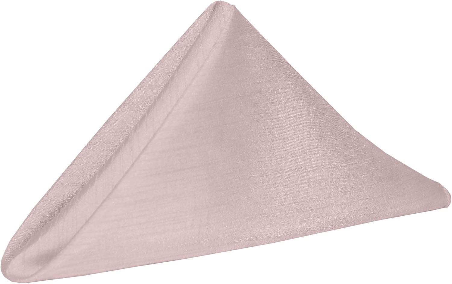 Ultimate Textile -1 Dozen- Reversible Shantung Satin - Majestic 17 x 17-Inch Cloth Napkins Ice Pink