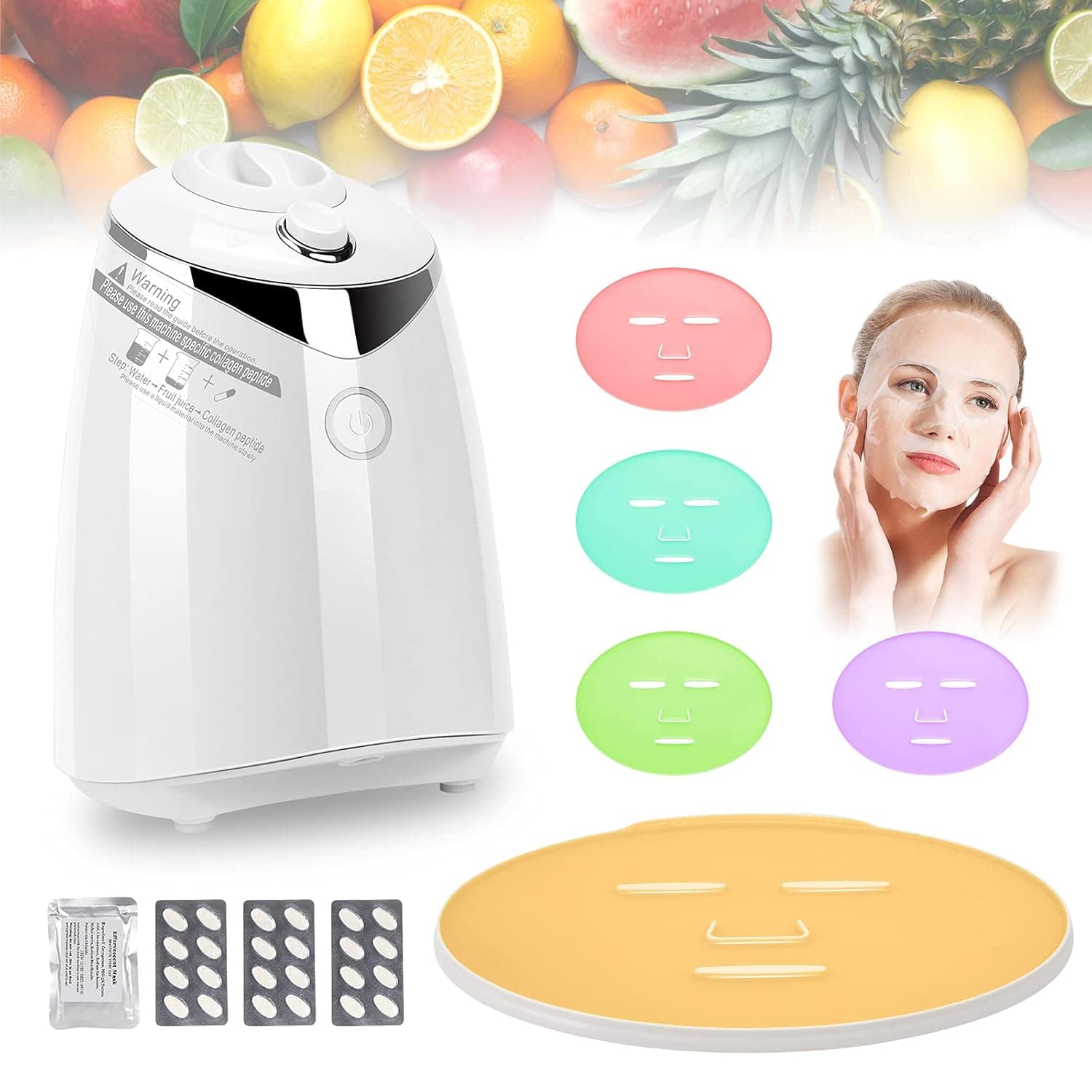 DXXCV Face Mask Machine, DIY Face Mask Maker Machine Automatic Vegetable Face Mask Natural Collagen Fruit Face Cream Making Beauty Facial SPA