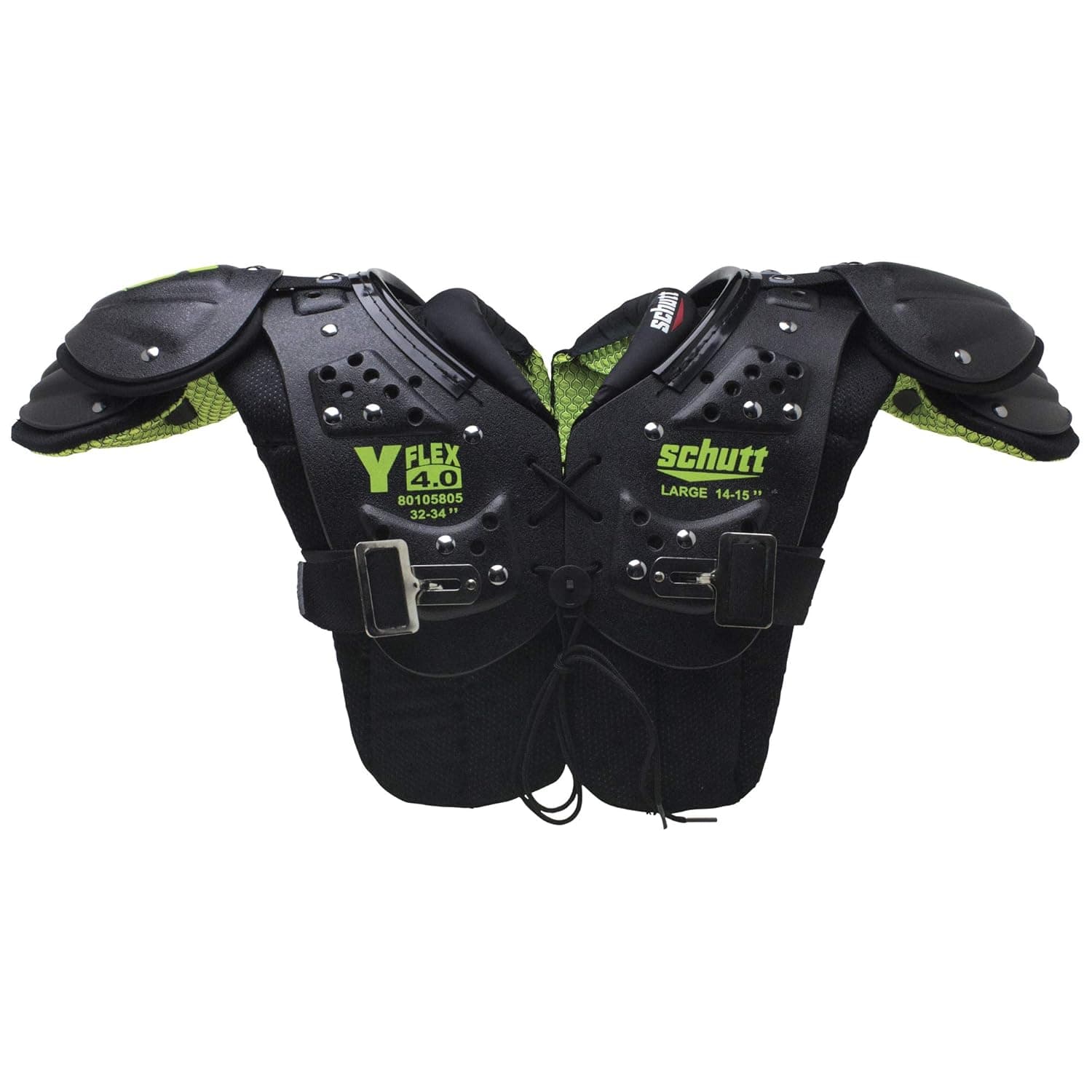 Schutt Y-Flex 4.0 Shoulder Pads, Football, Black, X-Large
