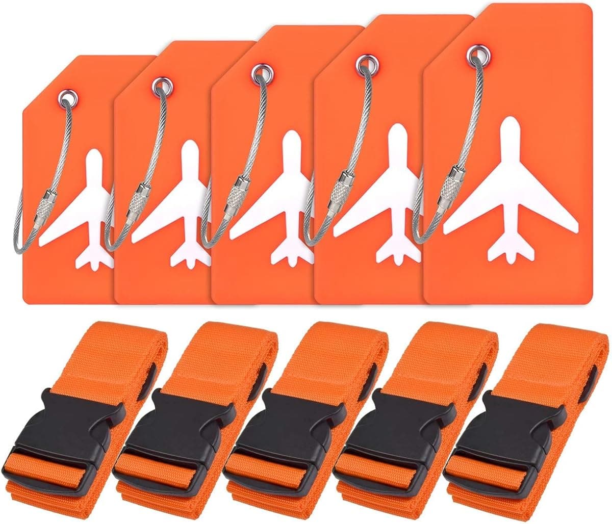 Ovener Travel Luggage Accessories-Adjustable Luggage Straps&Silicon Luggage Tags …