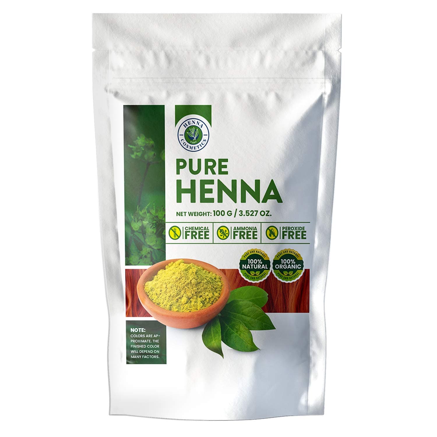 Henna Cosmetics Cypri 100% Pure Henna Powder for Hair Dye, Indigo Powder for Hair Organic | Brown, Red Henna Powder, 100 Grams (3.52 Ounces)…